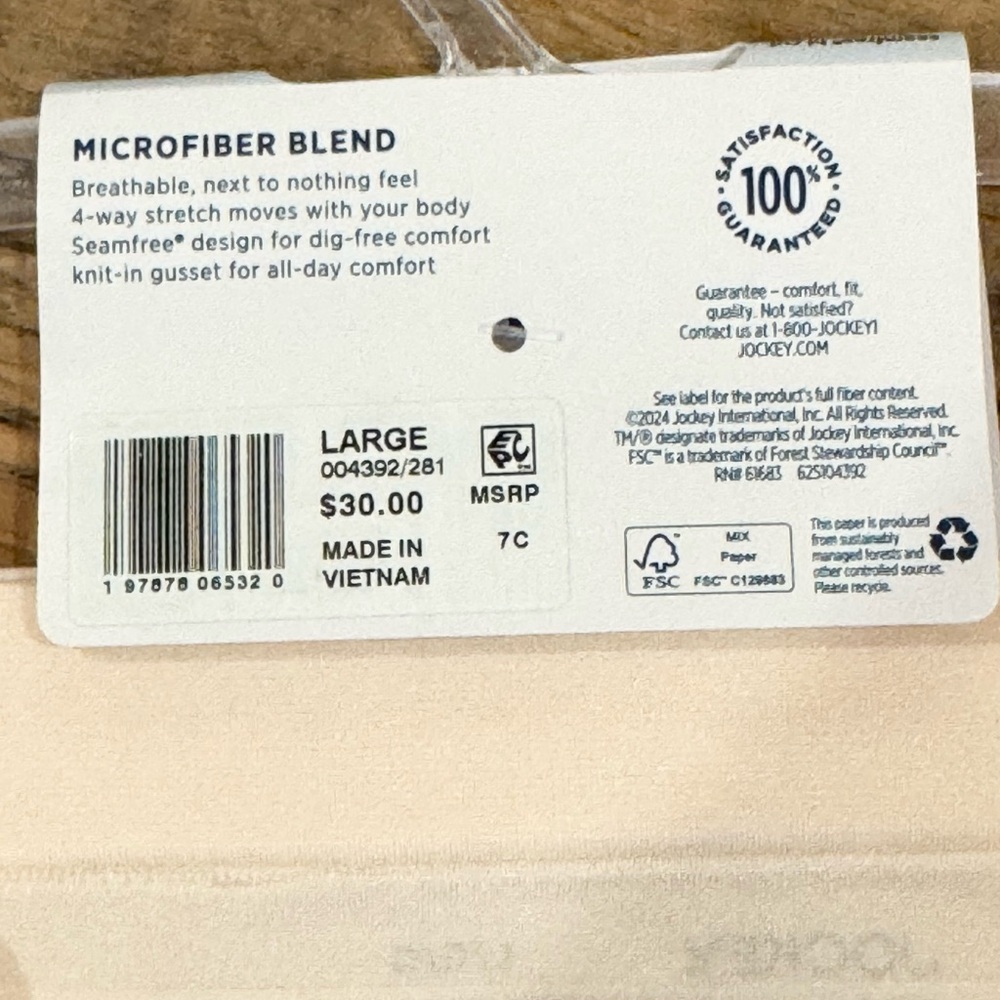 Set of 3 Jockey Hi-Cut Microfiber Blend Breathable 4Way Stretch Seam Free L - Picture 4 of 11